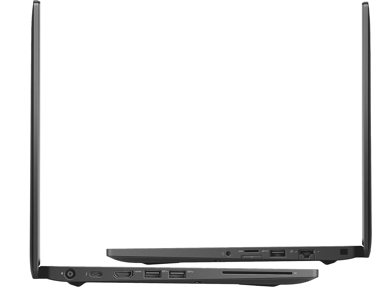 Side view of the Dell Latitude 7490-Core i5 8th Generation laptop showing ports