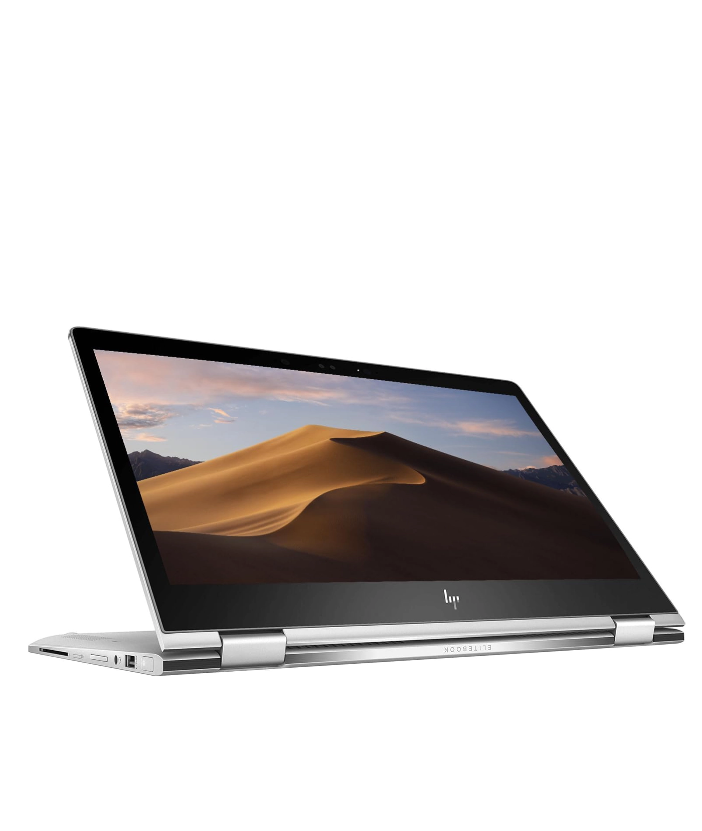 HP EliteBook x360 1030 G2 laptop closed on a wooden table